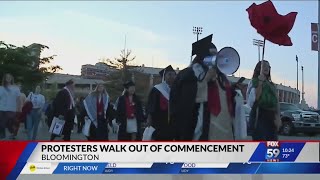 Graduating proPalestinian protesters walk out of IU Bloomington commencement [upl. by Otsenre]