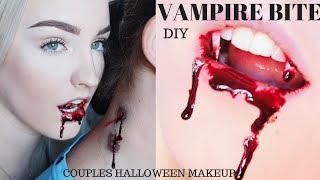 VAMPIRE BITE  Couples Halloween Makeup [upl. by Nylekoorb79]