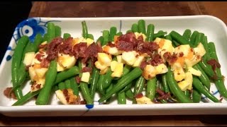 Salade aux haricots verts bacon et œuf  Recette  111 [upl. by Linneman]