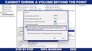 FIXED  Cannot Shrink a Volume Beyond the Point  2022  Windows 11 [upl. by Jurdi368]