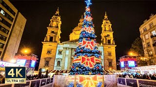 Budapest Christmas Market 🇭🇺 4K Advent Basilica Walking Tour 2023 [upl. by Ottie]