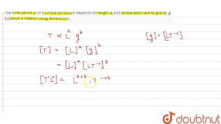 The time period T of a simple pendulum depends on length L and acceleration due to gravity [upl. by Nodyl]