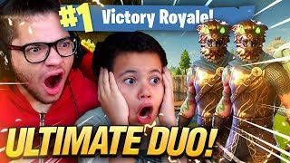 NEW SKIN IS INSANE ULTIMATE DUO 9 YEAR OLD BROTHER AND MINDOFREZ Fortnite Battle Royale WIN [upl. by Nadler]