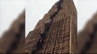 World Record  Building a Skyscraper Out of Wooden Pallets [upl. by Enier]