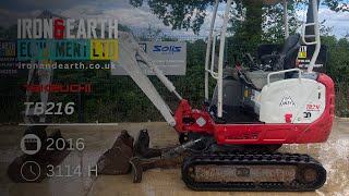 2016 Takeuchi TB216 16 Tonne Excavator [upl. by Fiore]