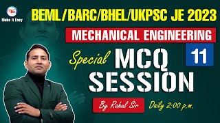 UKPSC JE Mechanical Classes  BARCBEMLBHEL Mechanical  Mechanical Engineering MCQ Session [upl. by Harris434]