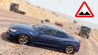 BeamNG Drive  Racing amp Crashing On The Long Wavy Desert Road [upl. by Landrum]