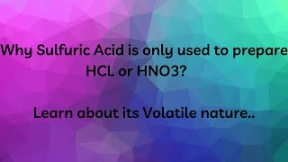 Sulfuric Acids Volatile Nature chemistry science class10 [upl. by Helmer297]