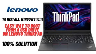 Lenovo Easy Way to Boot From a USB Drive on Lenovo ThinkPad to install Windows 10 11 2024 tech2ube [upl. by Neron341]