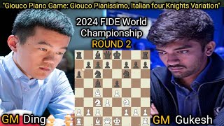 Ding Liren VS Gukesh D  2024 FIDE World Chess Championship  Round 2 [upl. by Assilac]