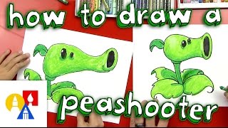 How To Draw A Peashooter Plants vs Zombies [upl. by Eelta]