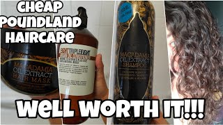 Poundland cheap haircare argan oil conditioner  macadamia oil extract hair mask and shampoo review [upl. by Kayley]