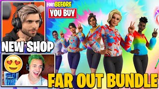 Streamers React To Get Far Out Bundle In Fortnite Item Shop [upl. by Ezitram565]