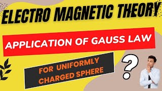 Application of Gauss Law for Uniform Charged sphere in Electromagnetic Theory [upl. by Hamrnand]