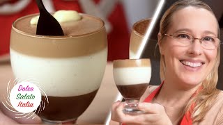 Panna Cotta Ricetta a Tre Strati Cioccolato Vaniglia e Caffè 🍫🍦☕️ [upl. by Hagar]