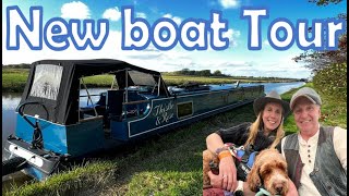 10 An inside tour of our new narrowboat Thistle amp Rose our tiny home on the English canals [upl. by Esidnak]