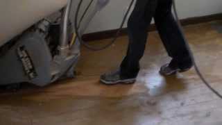 how to sand paint off an old floor with a drum sander [upl. by Adlee]