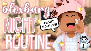 Bloxburg Rainy Night Routine 🌧️ AESTHETIC ☃️  Roblox Bloxburg Roleplay with Voice [upl. by Carmella]