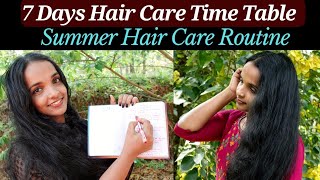 One Week Hair Care Timetable❤ Summer Hair Care Routine for Faster Hair Growth❤Best hair packs amp oil [upl. by Friend718]