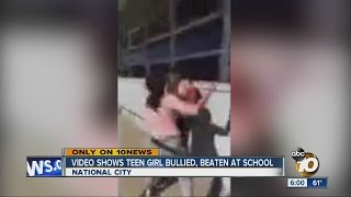 Video shows teen girl bullied beaten at school [upl. by Arabeila]