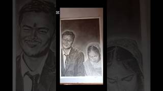 Commission art work 😊 couple portrait 😍😊🎨🥳🎉 PART 3 commissionartwork art drawing sketch [upl. by Aelram]