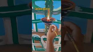 diya Wall painting at kokrajhar artdaddyacademy bathou shortvideo wallart [upl. by Sholes33]