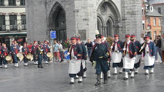 les zouaves pontificaux de thuin  grande procession tournai 2021  folklore belgium [upl. by Mw902]