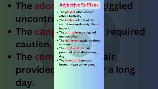 Adjective Suffixes in English Grammar shorts [upl. by Declan]