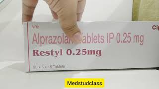 Restyl 025 alprazolam tablet uses side effects complete info [upl. by Icam]