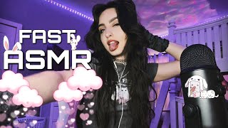 FAST amp AGGRESSIVE ASMR 🐰 Nail Tapping Hand Sounds Mouth Sounds Mic GrippingRubbing [upl. by Alleb]