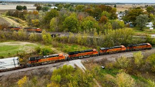 Triple meet East and west double stacks nearly meet while a manifest is parked on main 2 [upl. by Lorola]