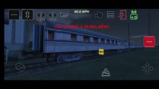 Amtrak F40PH crash Amtrak P42 cab Train and rail Yard Simulator 51 kmh24 kmh fastest oo in this [upl. by Bowles873]