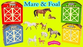 All 4 of Breyer 2016 Stablemates Horse amp Foal Complete Set Mom and Baby  Unboxing Video [upl. by Naillil]