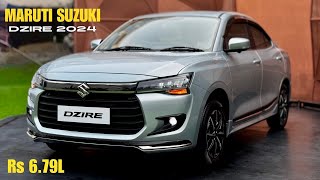 New Maruti Suzuki Dzire 2024 🔥 Launched  679L  ZXi Plus  Top Model  Silver Colour Review [upl. by Mathilda]