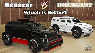 Menacer VS Insurgent  GTA V Online  Car Comparison  WHICH TO BUY  Armored Cars Battle [upl. by Giliane]