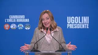 Una straordinaria Giorgia Meloni interviene in Videocollegamento a Bologna Seguitela in diretta [upl. by Atikahc]