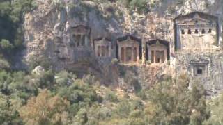 KaunosDalyan Antik Kaya Mezarları  Kaunos  Ancient Rock Tombs Dalyan [upl. by Tertias519]