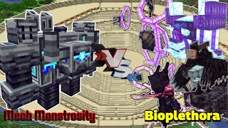 Mech Monstrosity VS Bioplethora  Minecraft Mobs Battle [upl. by Ecinuahs308]