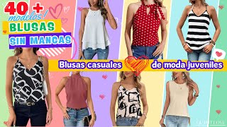 BLUSAS SIN MANGAS CASUALES CREA UN OUTFIT JUVENIL DE MODA PARA MUJER [upl. by Adnaram]