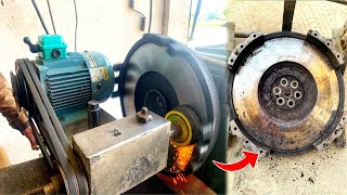 How to Resurfacing Truck flywheel in Local workshop  AmazingTechnique of Restoration Old Flywheel [upl. by Sihun607]