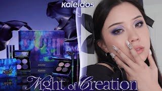 KALEIDOS CREATION OF NIGHT COLLECTION 🌌 3 LOOKS REVIEW  SWATCHES [upl. by Enidlarej]