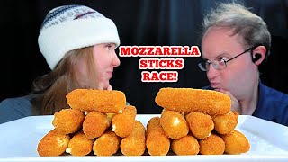 ASMR MOZZARELLA STICKS RACE MUKBANG EATING SOUNDS [upl. by Antsirhc]