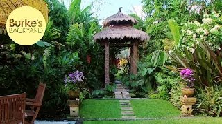 Burkes Backyard Dennis Hundscheidts Tropical Garden How To Make a Small Garden Look Big [upl. by Nrek]