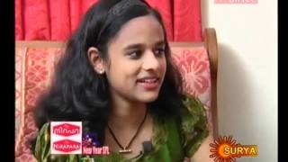 Vellaripravinte Changathi Interview with Poornasree on Surya TV in Sindooram [upl. by Tolmann]