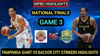 MPBL HIGHLIGHTS  PAMPANGA VS BACOOR CITY  GAME 3  FINALS BEST OF 5 SERIES mpbl [upl. by Eilyab590]