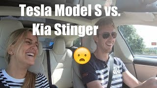 Tesla Model S P100D vs Kia Stinger 33 Twin Turbo V6 AWD GT [upl. by Yunick121]