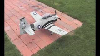 FMS T28 Trojan with Sound System flight [upl. by Kammerer]