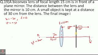 A biconvex lens of focal length 15cm is in front of a plane mirrorthe distance between the [upl. by Lubba]