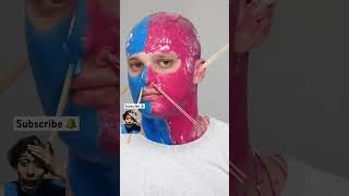 He actually did the wax challenge 😂💯😂💯 skincare makeup satisfying beauty waxing challenge [upl. by Landes]