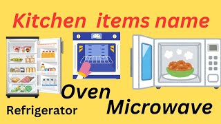 Kitchen Vocabulary in English ll Kitchen items name in English With Pictures [upl. by Tamarra]